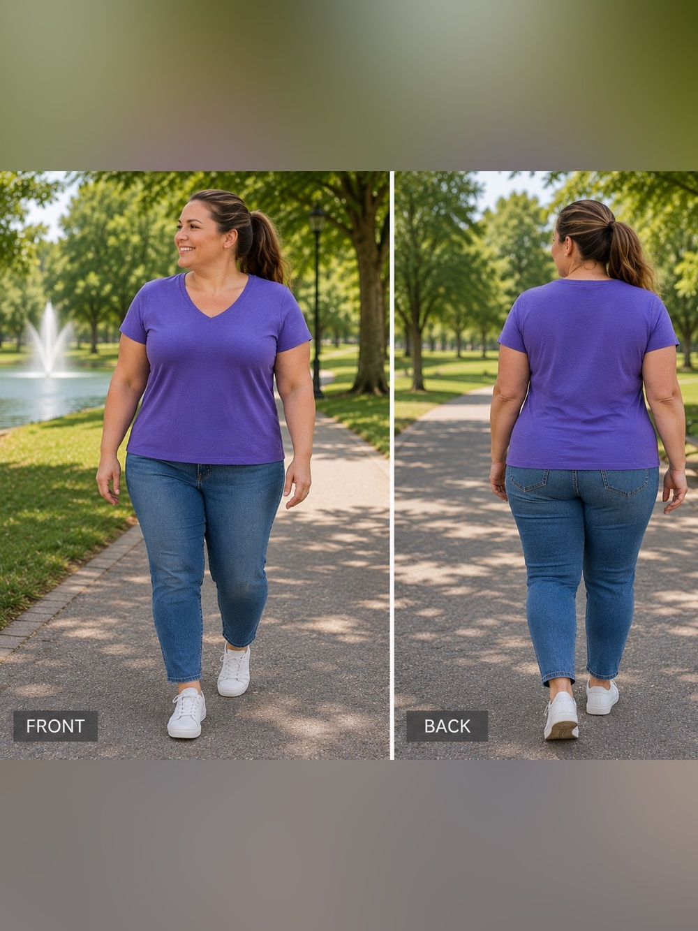 St. John's Bay Purple Essential Tee - Picture 12 of 13